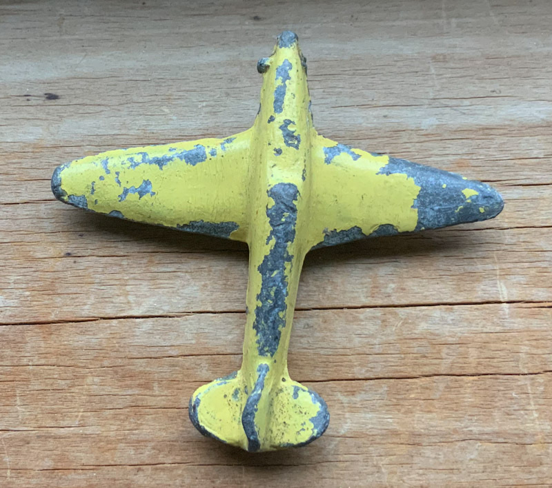 Vintage lead plane toy, possibly New Zealand made